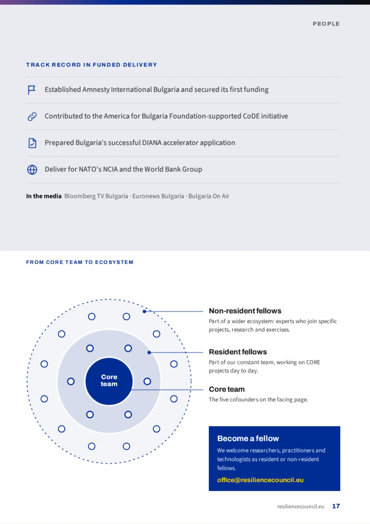 From think to do, CORE leaflet, page 17