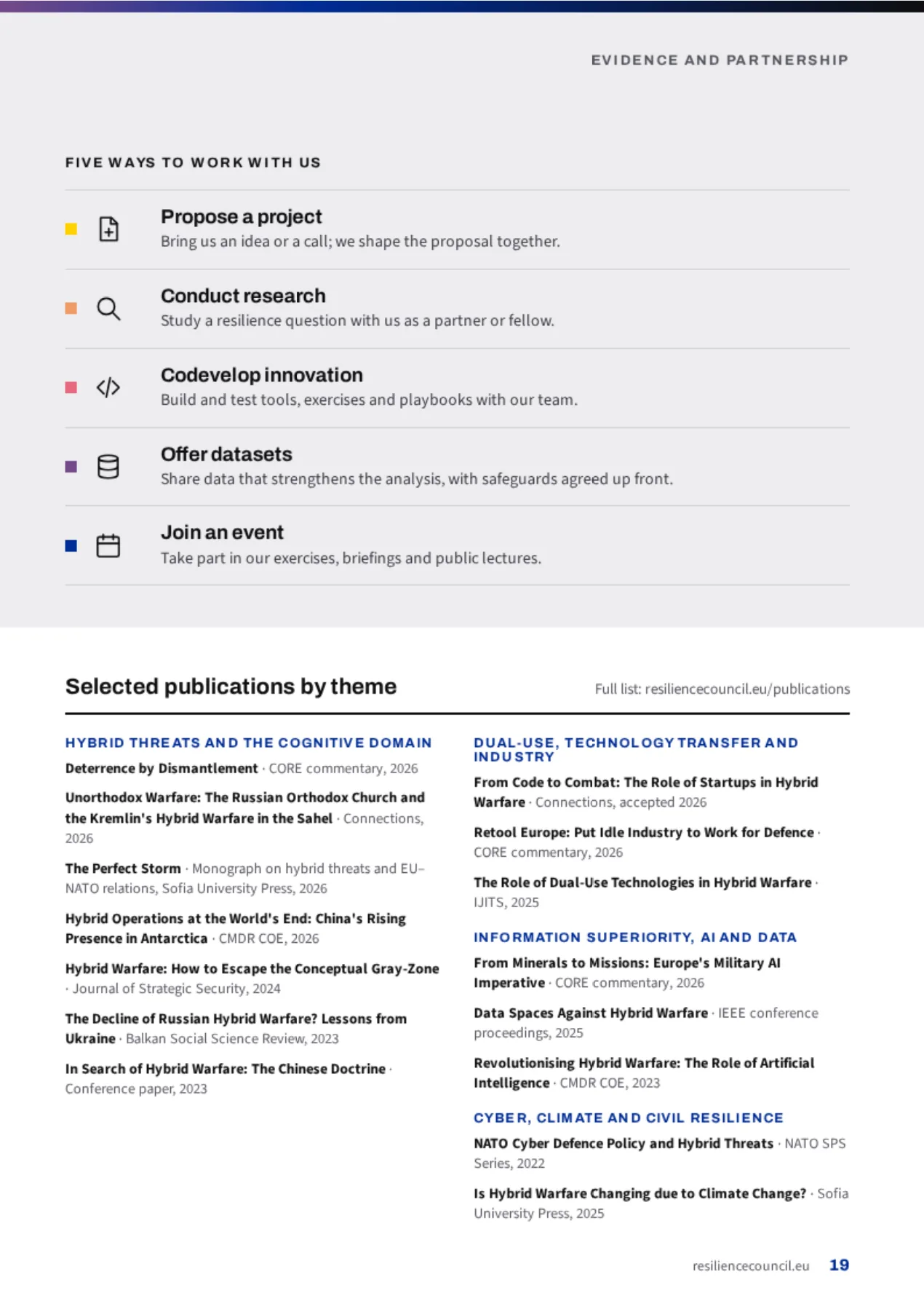 From think to do, CORE leaflet, page 19