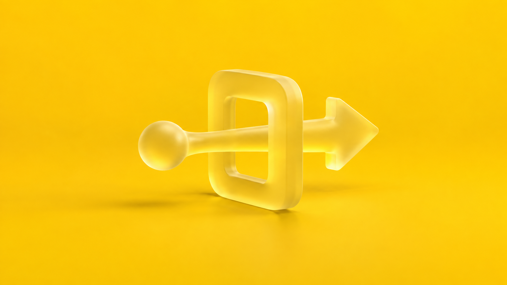 Translucent arrow moving through a gateway to represent technology transfer.