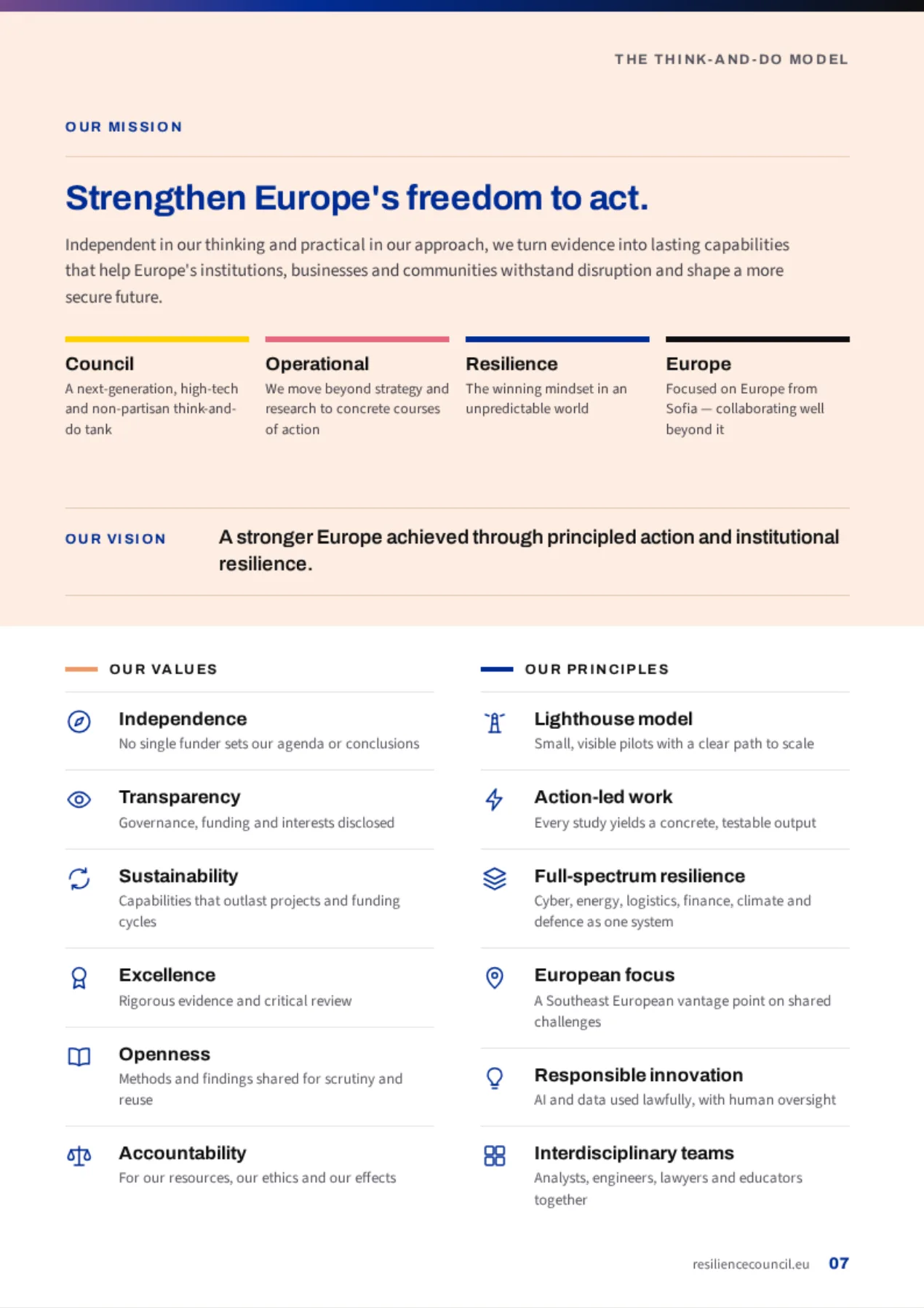 From think to do, CORE leaflet, page 7